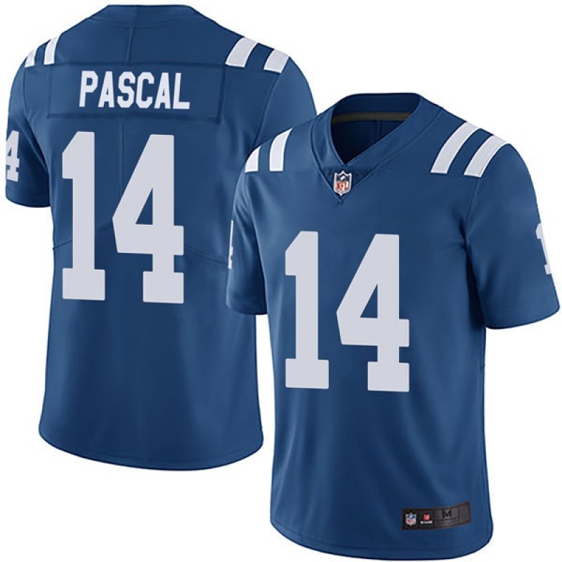 Men's Indianapolis Colts #14 Zach Pascal Blue Vapor Untouchable Limited Stitched Jersey